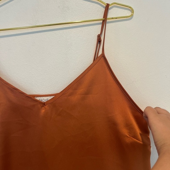 Rachel Zoe Copper Orange Satin Top Size Medium - Picture 2 of 4